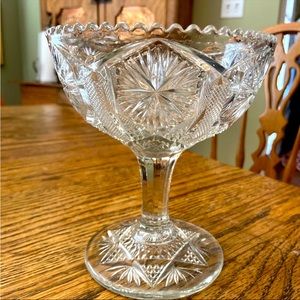 Vintage‎ 1911 imperial glass mogul star variant footed compote